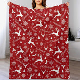 Personalied Christmas Reindeer Prints Name Blanket
